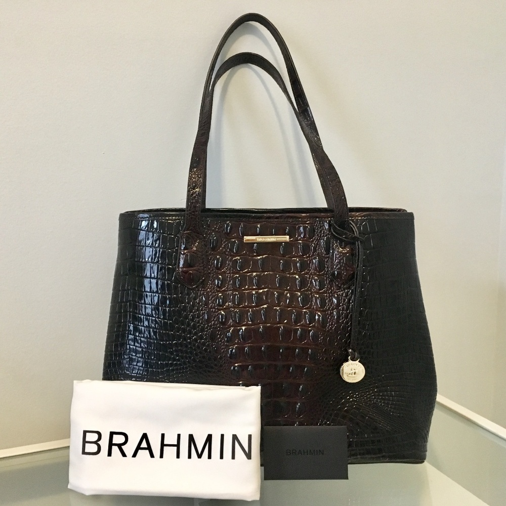 Brahmin Cocoa Medium Julian Tote Leather Handbag